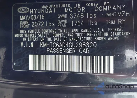 2016 Hyundai Veloster z USA, uszkodzony, nr VIN KMHTC6AD4GU298320